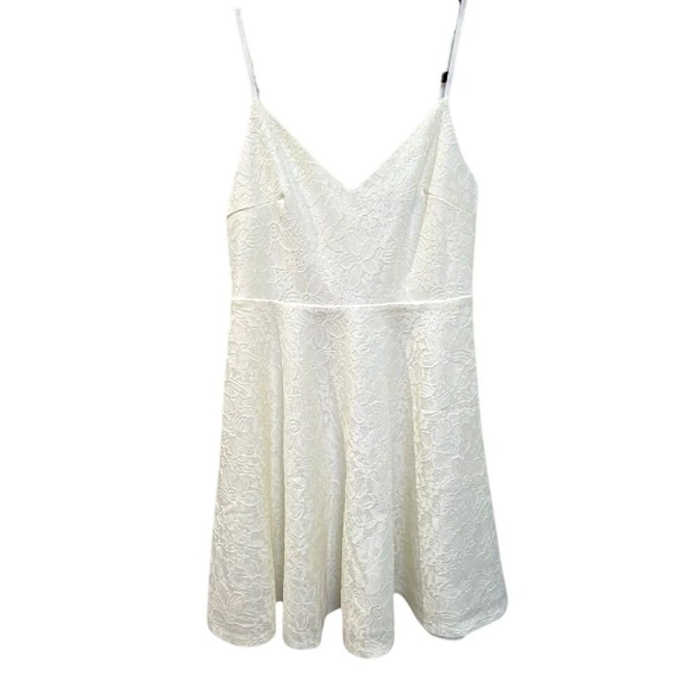 Lulus White Lace Mini Dress Women's Small Adjustable Straps Fit & Flare Bridal